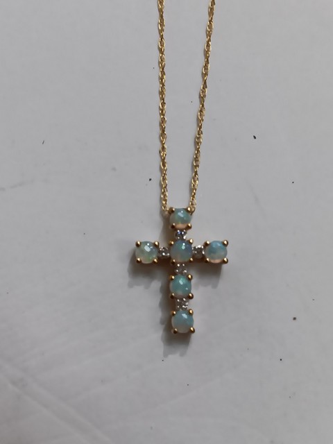 Opal Cross Pendant