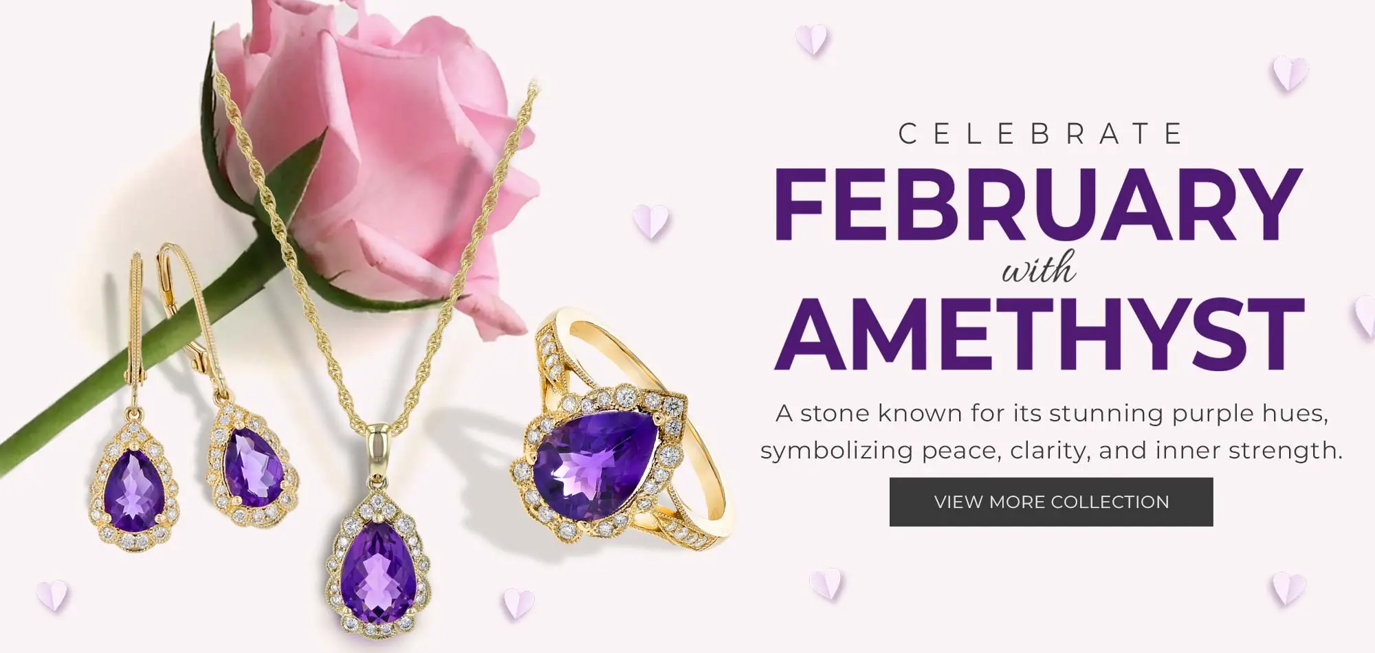 Amethyst Birthstone Jewelry For February at M and M Jewelers