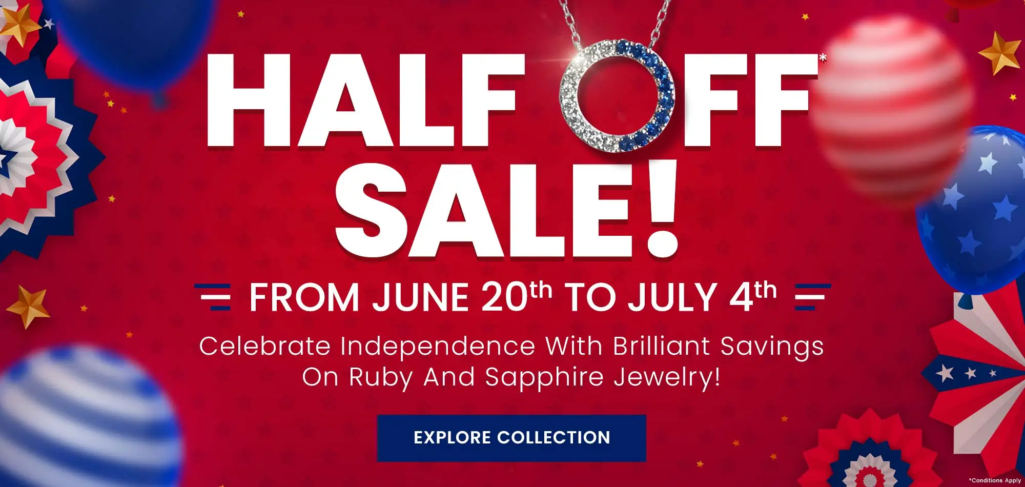 Half off Sale on Ruby and Sapphire Jewelry at M&M Jewelers