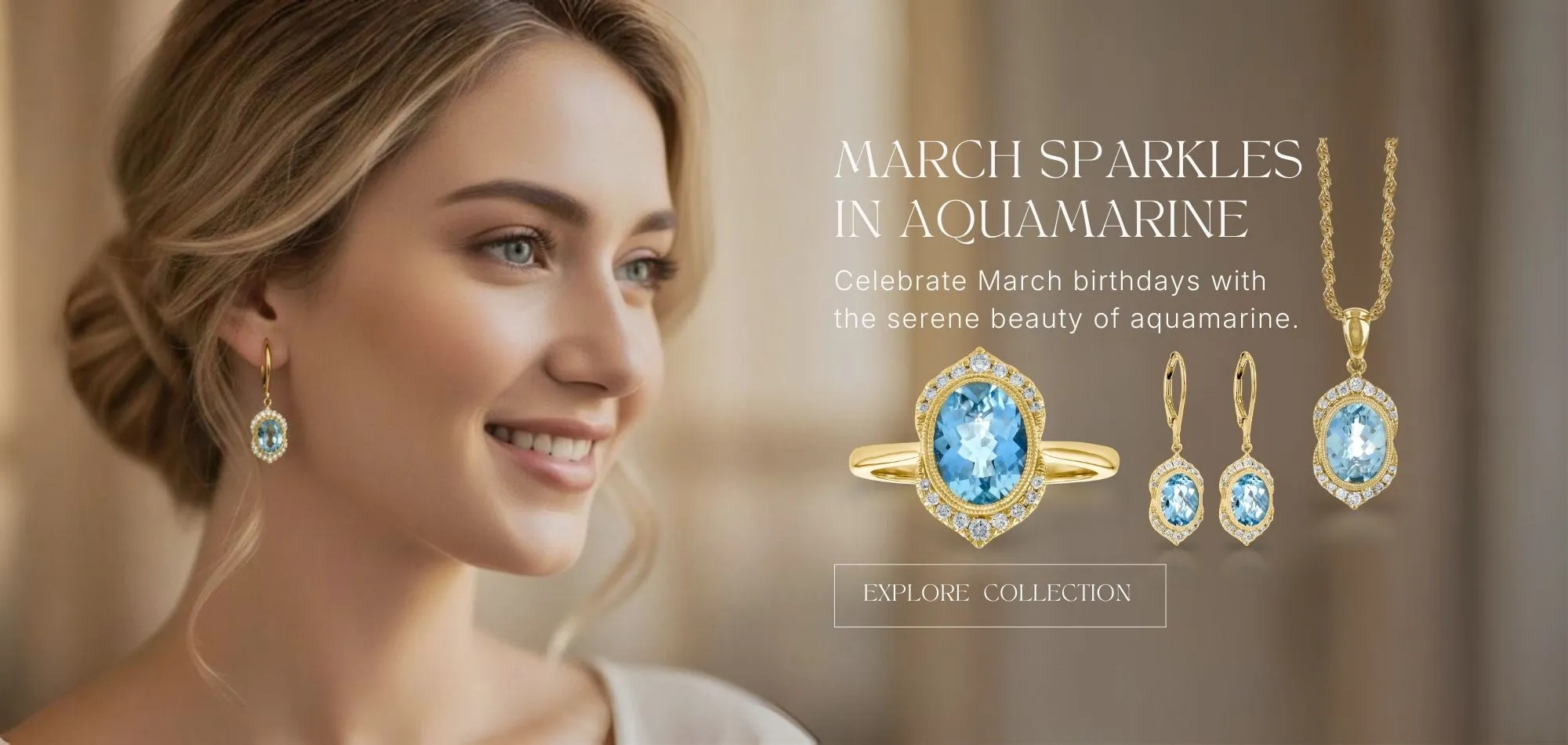 March Aquamarine Earrings at M and M Jewelers