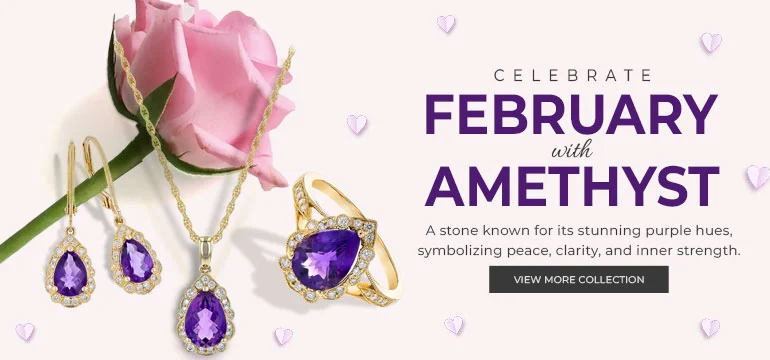 Amethyst Birthstone Jewelry For February at M and M Jewelers