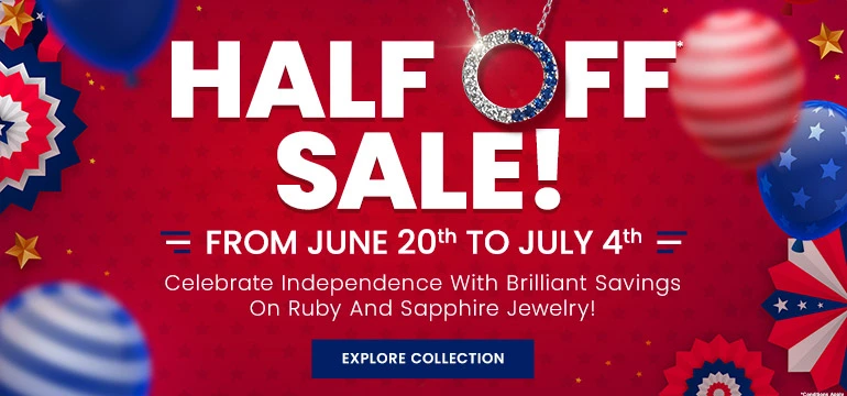 Half off Sale on Ruby and Sapphire Jewelry at M&M Jewelers