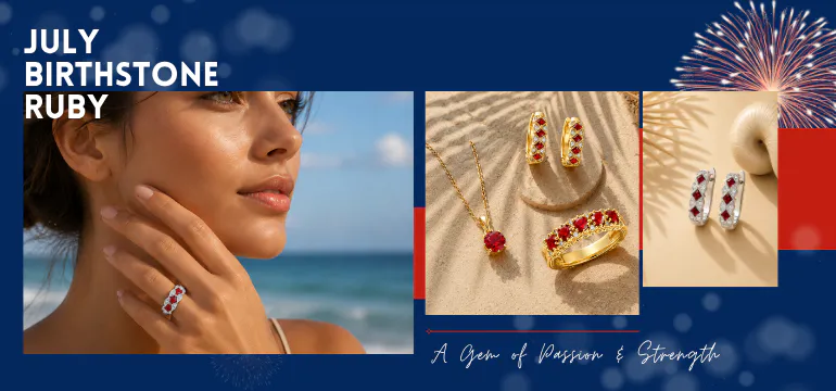 July birthstone elegance collection at M and M Jewelers