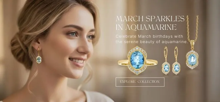 March Aquamarine Earrings at M and M Jewelers